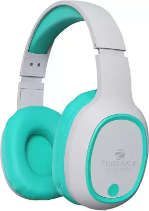 ZEBRONICS Zeb- Thunder, With 60H Backup, BT v5.3, Gaming Mode, ENC, AUX, mSD, Dual Pairing Bluetooth (Sea Green, On the Ear)