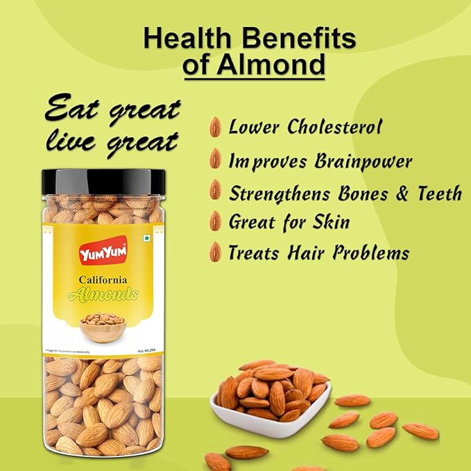 YUM YUM Dry fruits combo pack of 5 Healthy Badam, Kaju, Pista, Kishmish, Akhrot 1.25 KG- Almonds, Cashews, Pistachios, Raisins, Walnuts