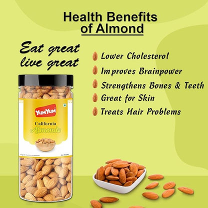 YUM YUM Dry fruits combo pack of 5 Healthy Badam, Kaju, Pista, Kishmish, Akhrot 1.25 KG- Almonds, Cashews, Pistachios, Raisins, Walnuts